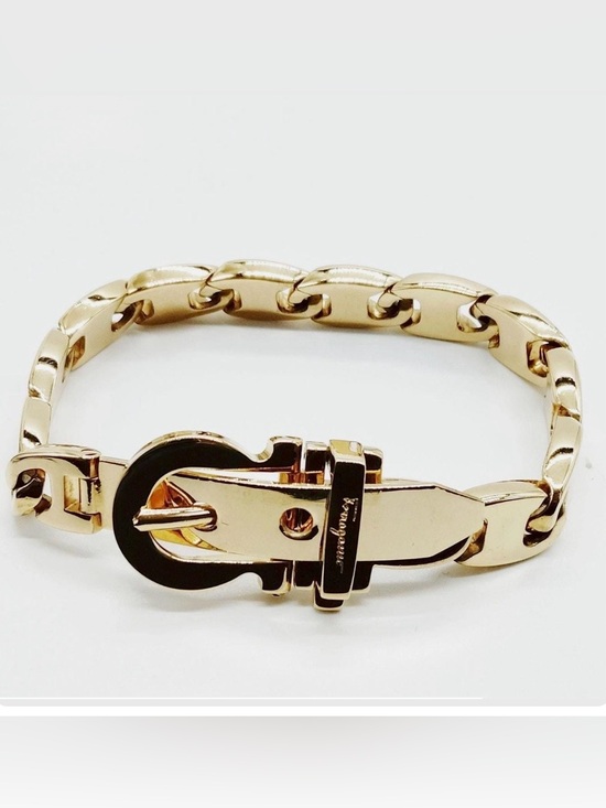 Salvatore Ferragamo Jewelry - Ferragamo Gold Vara Buckle Interlinked Chain Bracelet Mint Rare